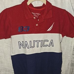 Nautica Polo for Boys Size 10/12 color Red & Blue